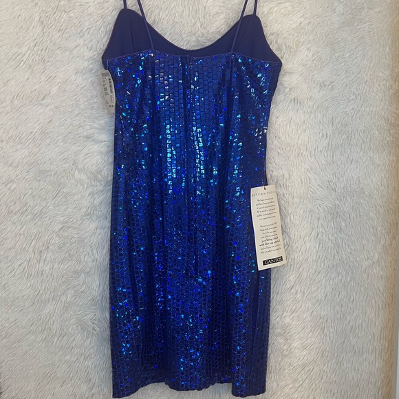 Vintage L.A. GLO 💙 NWT- Blue Sequin Mini Dress - Picture 8 of 13
